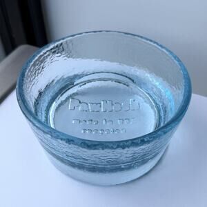 PawNosh Fire And Light Glass Pet Food Bowl 6” Ocean Blue - Dog or Cat